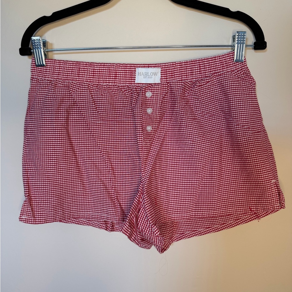 NWOT Harlow Red Checkered Pajama Shorts